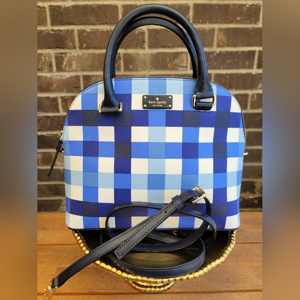 KATE SPADE NY **NWOT** Blue Pacific Gingham Print Grove Street Millie Crossbody
